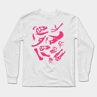 Dinosaur Bones (Pink) Long Sleeve T-Shirt